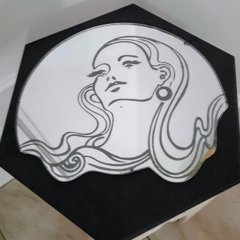 Vintage Woman Tabletop Mirror